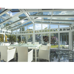 High quality water proof sunroom glass house prefabricated prefabricated glass sunroom roof panels for garden