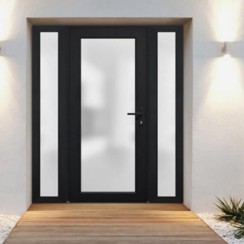 Water proof anti theft french thermal break hinged modern popular swing aluminum double entry doors with security