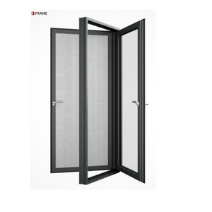 Villa hinged modern luxury aluminium alloy tempered glass sliding door Balcony door with mosquito net