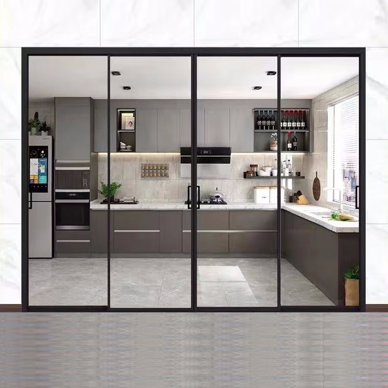 Commercial Residential Lowes Glass Interior Door With Grill Design Aluminum Glass Sliding Doors aluminum glass door