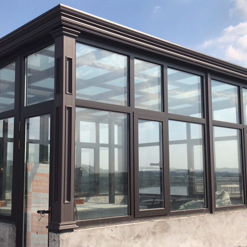 Latest Design Prefab Glass Garden House Sunroom with aluminum extrusion profile prefab sunroom aluminum glass door