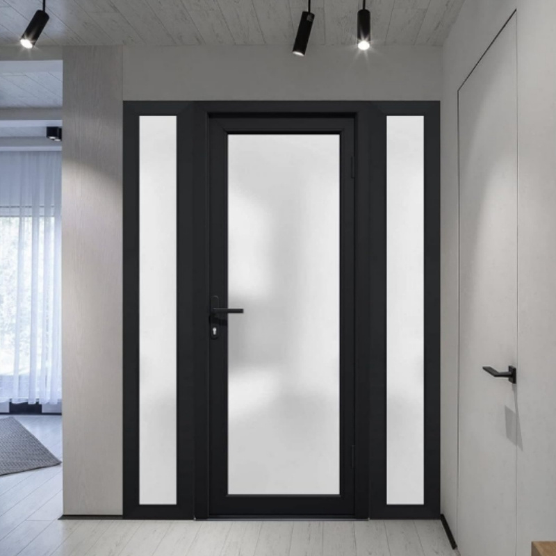 Water proof anti theft french thermal break hinged modern popular swing aluminum double entry doors with security