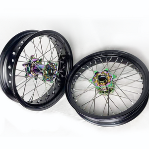 17 Inch Supermoto alloy Wheels with rainbow OEM Wheel hubs for KTM EXC 300 TPI