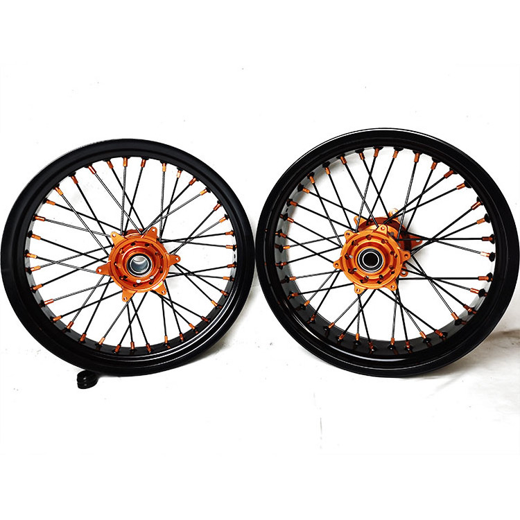 front and rear billet Motorcycle 17 Inch supermoto alloy wheels for KTM EXC 450