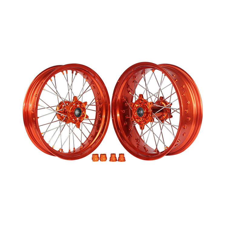 front and rear billet Motorcycle 17 Inch supermoto alloy wheels for KTM EXC 450