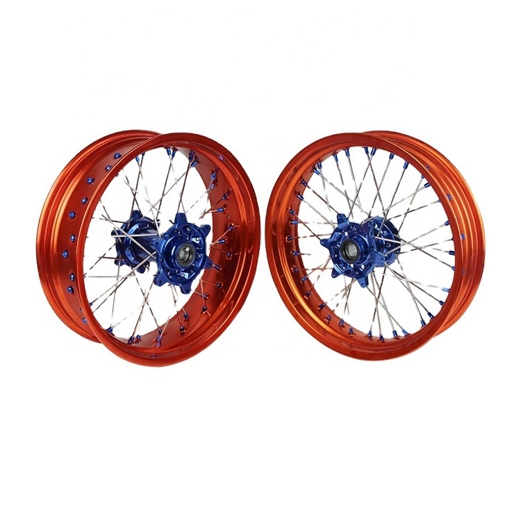 Customized 16/17 Inch Motorcycle Aluminum Alloy Spoked Supermoto Wheels