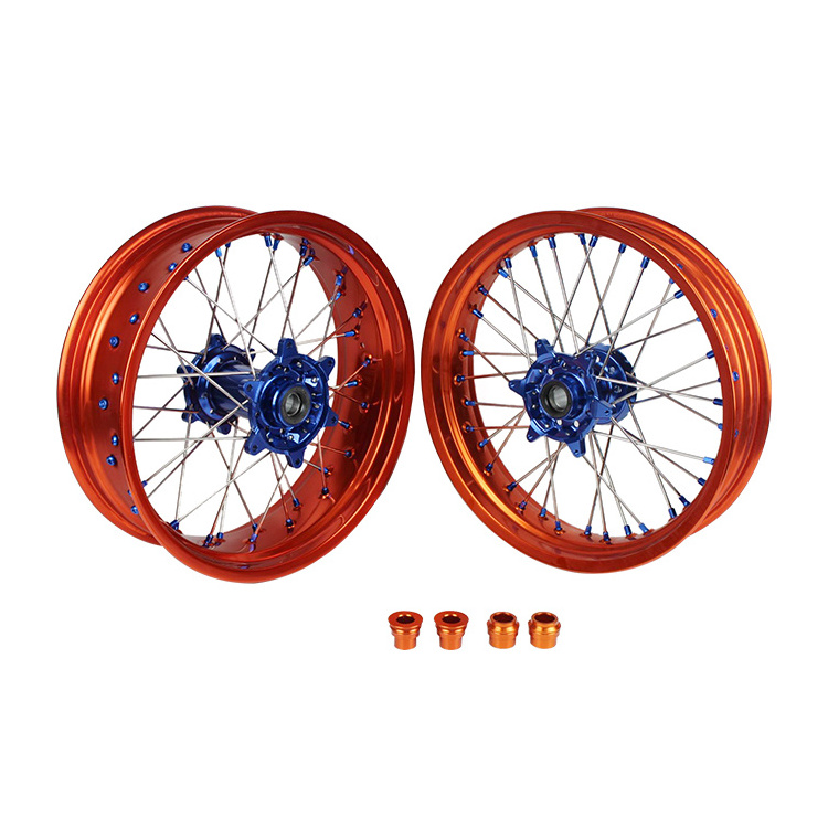 Customized 16/17 Inch Motorcycle Aluminum Alloy Spoked Supermoto Wheels