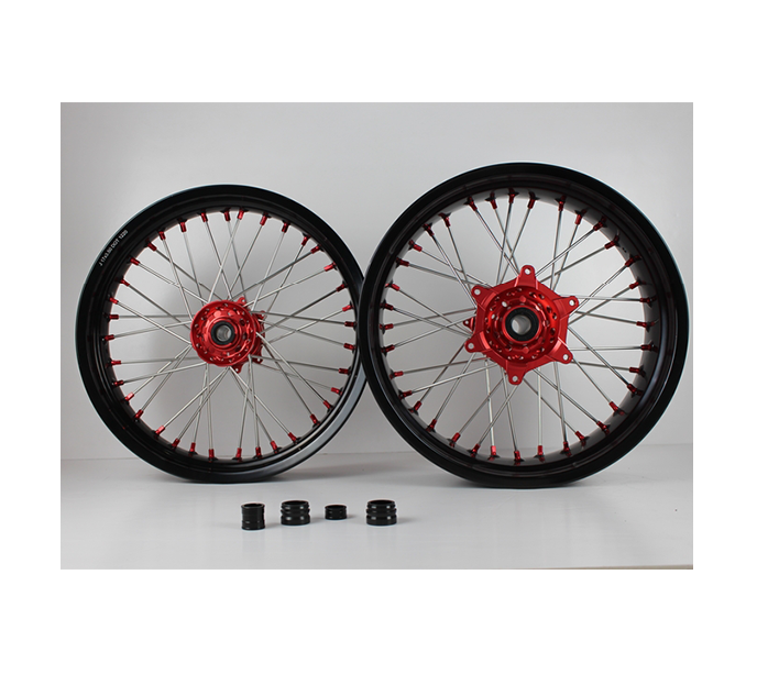 Factory Direct Supply 3.5*17 Front 5.0 *17 Inch Rear Wheel Supermoto Pit Bike Wheels For Sale slip tire 17 pit bike wheels