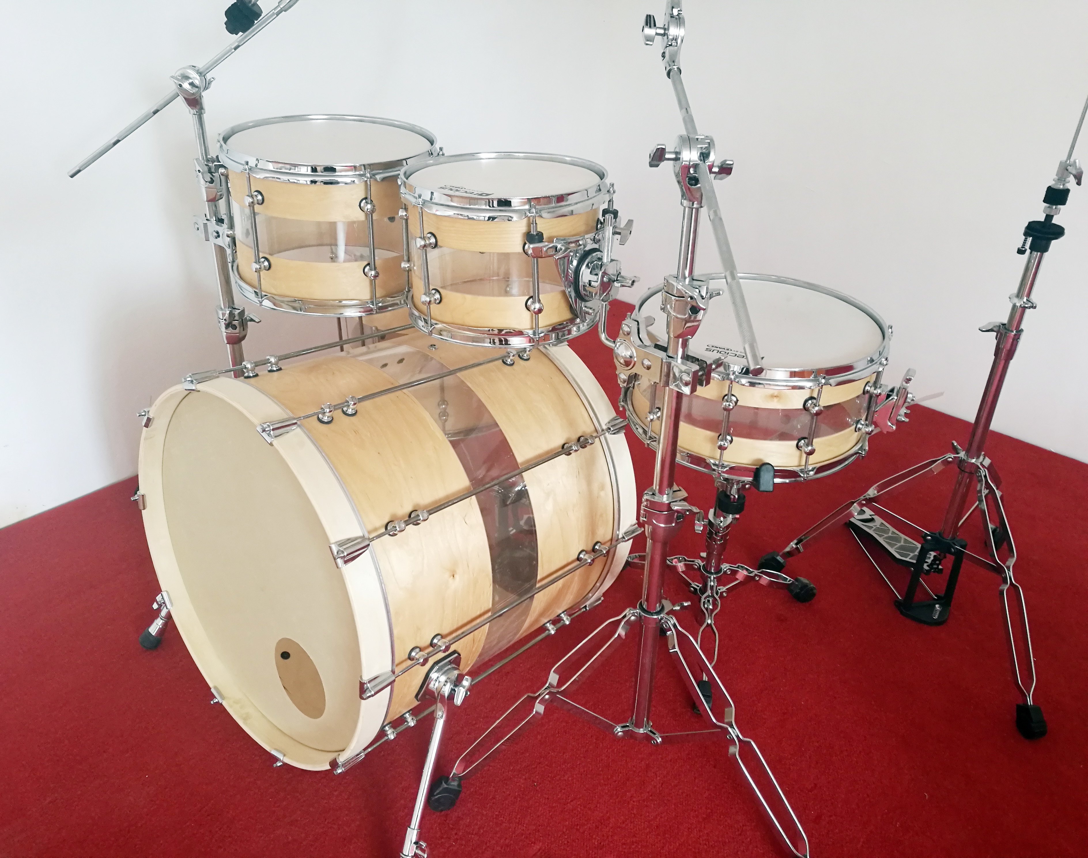 Birch/Acrylic/Birch Hybrid Shell Drum Set