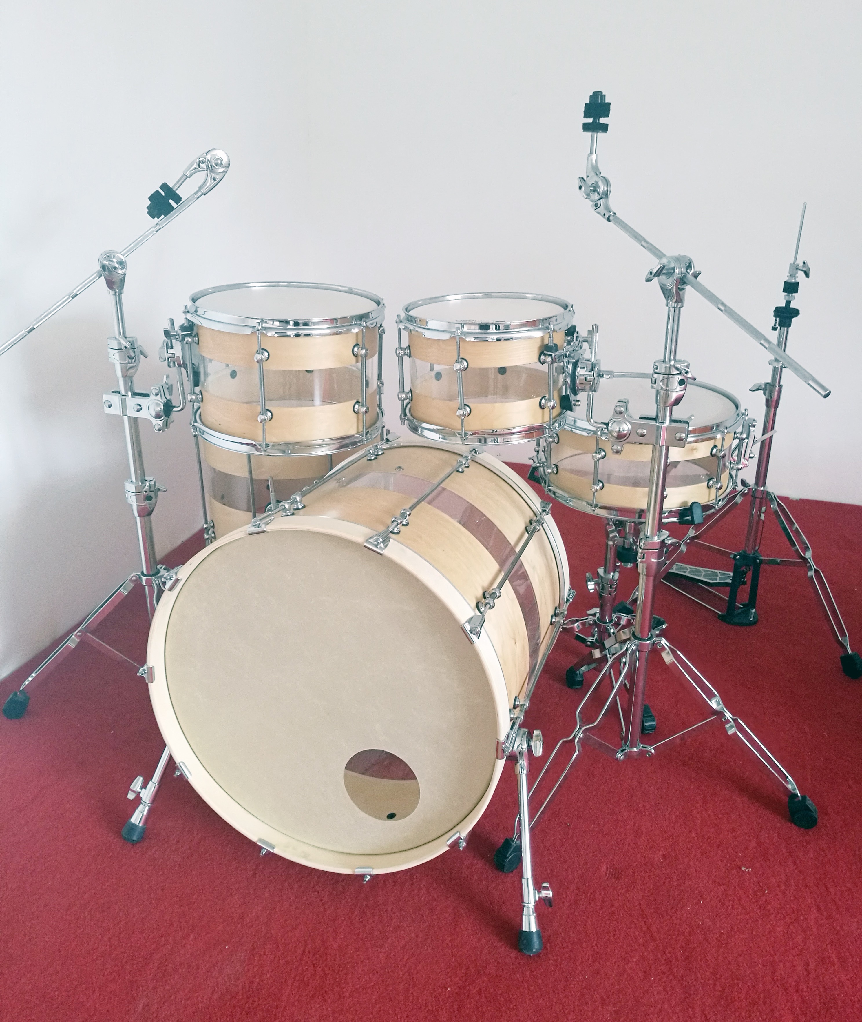 Birch/Acrylic/Birch Hybrid Shell Drum Set