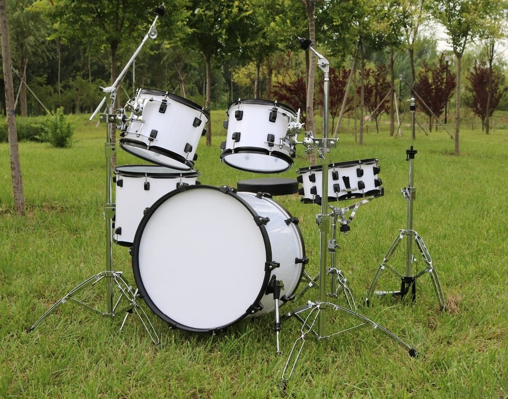 Seamless Solid White Acrylic Drum Set