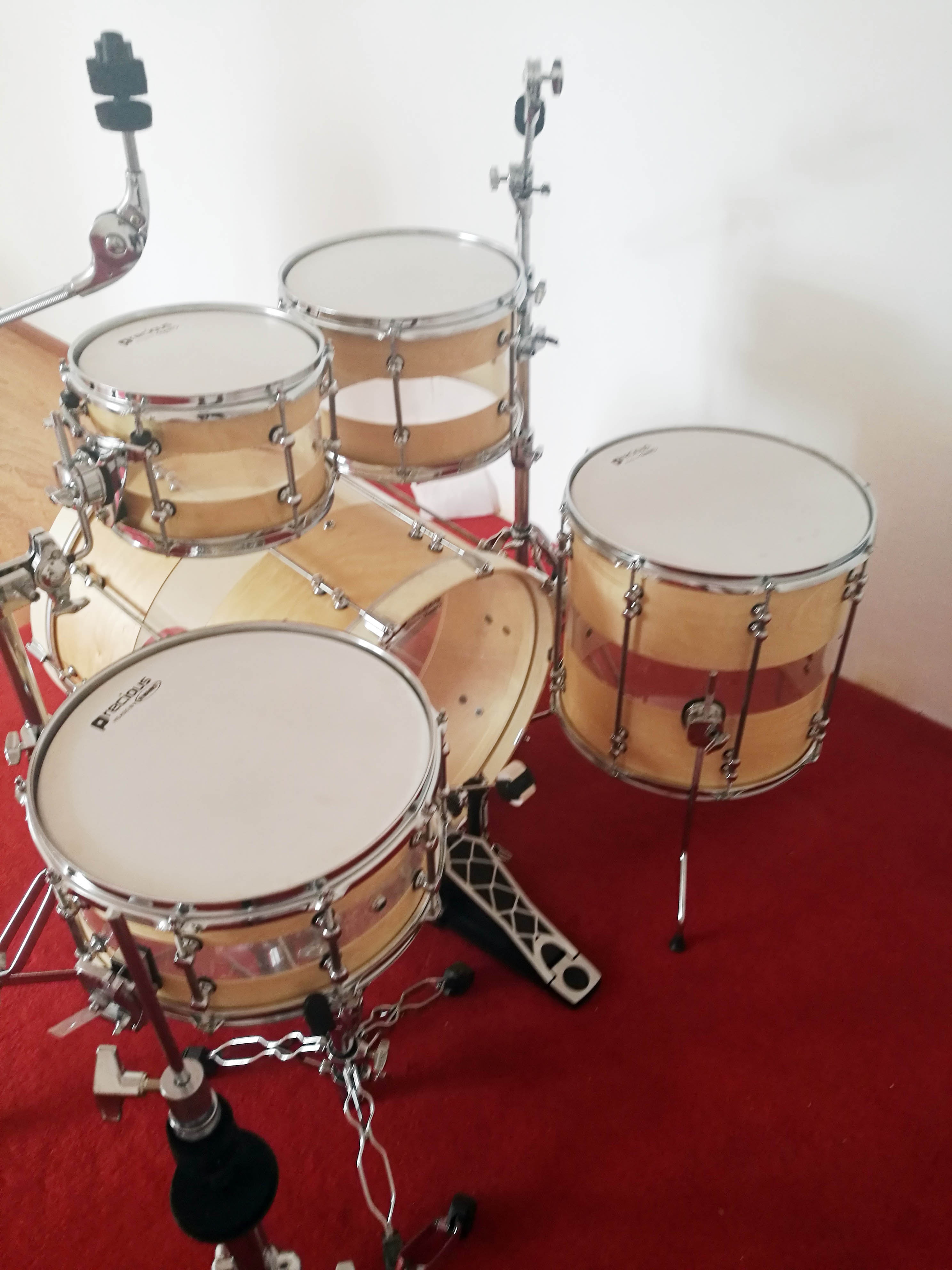 Birch/Acrylic/Birch Hybrid Shell Drum Set