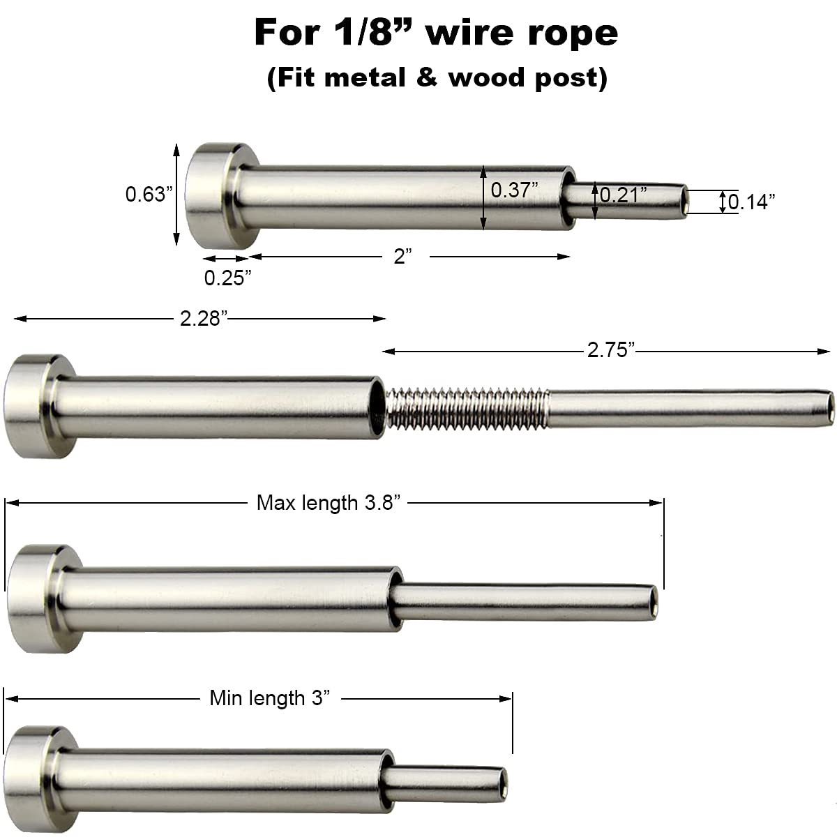 Stainless Steel 316 Cable Railing Hardware Kit 1/8