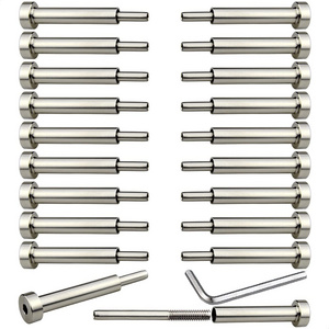 Stainless Steel 316 Cable Railing Hardware Kit 1/8"  Invisible Stud Receiver for Stair Deck Railing System