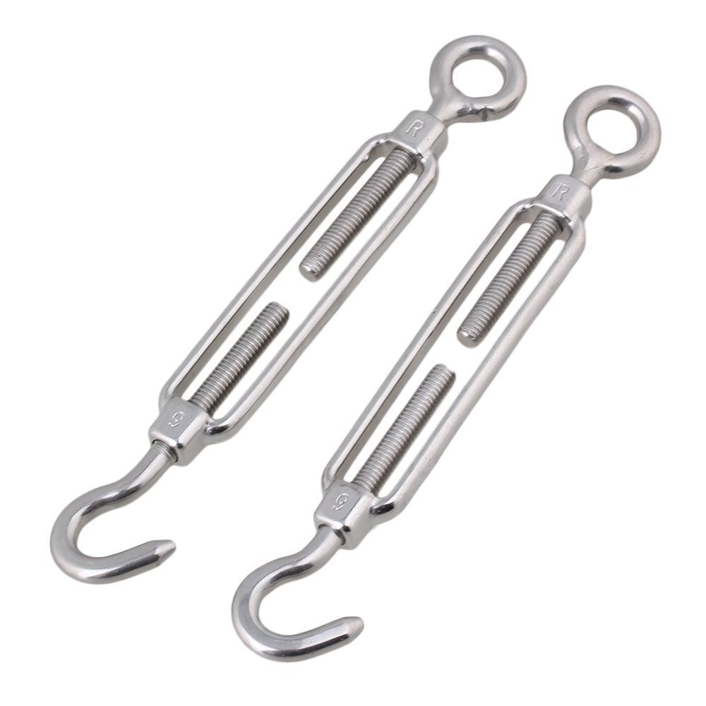 Stainless Steel SS304 M5 Open Body Turnbuckle Eye and Hook construction Turnbuckle