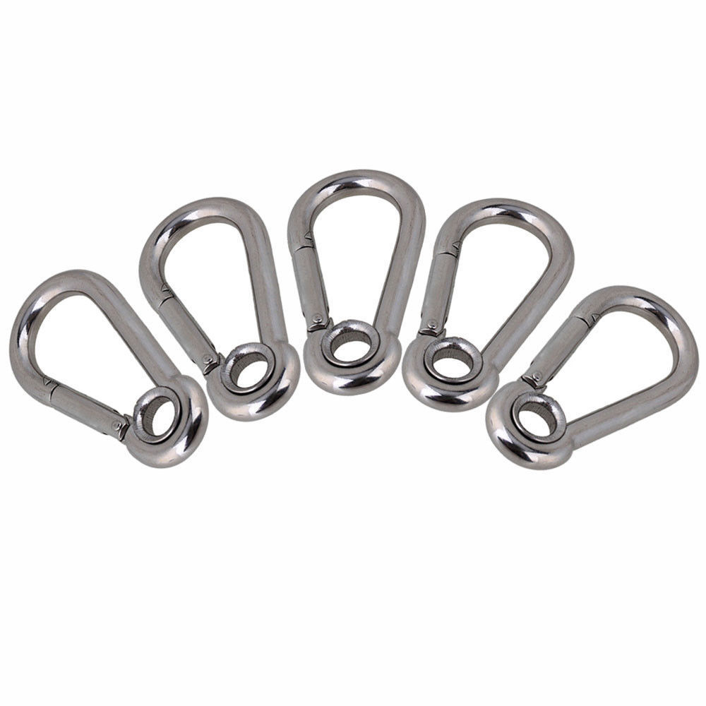 JRSGS Stainless Steel 304/316/Iron snap hook DIN5299 form c Spring Climbing Button Carabiner