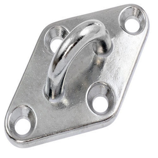 Shade Sail Fittings SS304 SS316 Stainless Steel 8mm Diamond Pad Eye Plate Boat Buckle