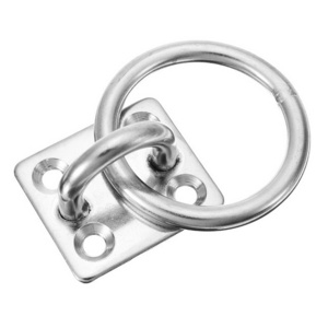 Heavy Duty 316 Stainless Steel Square Eye Plate With Ring for Marine Rowing Boat Sailboat