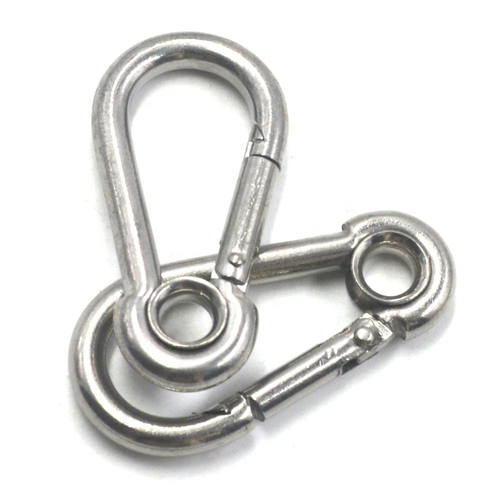 JRSGS Stainless Steel 304/316/Iron snap hook DIN5299 form c Spring Climbing Button Carabiner