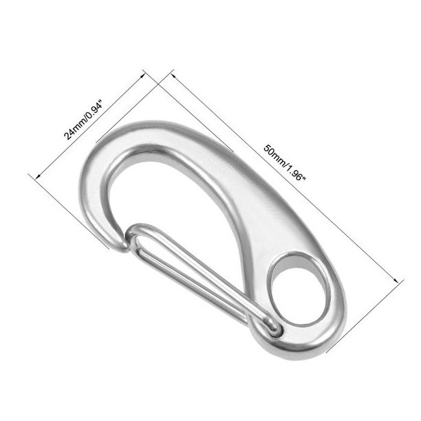 304 Stainless Steel Spring Gate Snap Hook Clip 50mm/1.96