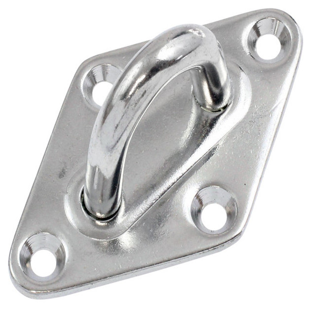 Shade Sail Fittings SS304 SS316 Stainless Steel 8mm Diamond Pad Eye Plate Boat Buckle