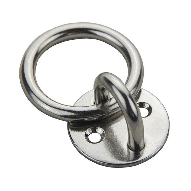 Marine Hardware Stainless Steel 304/316 Boat Round Ring Diamond Pad Eye Plate 6mm with D Ring