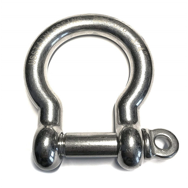 Heavy Duty 304/316 Stainless Steel G209 US Type Shackle Bow Shackle For Lifting Rigging