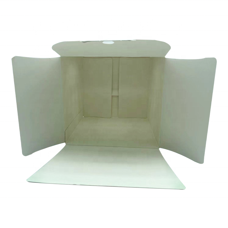 Wholesale Custom Logo Small Pizza Cake Packing Box Handle Window White Corrugated Packaging Box