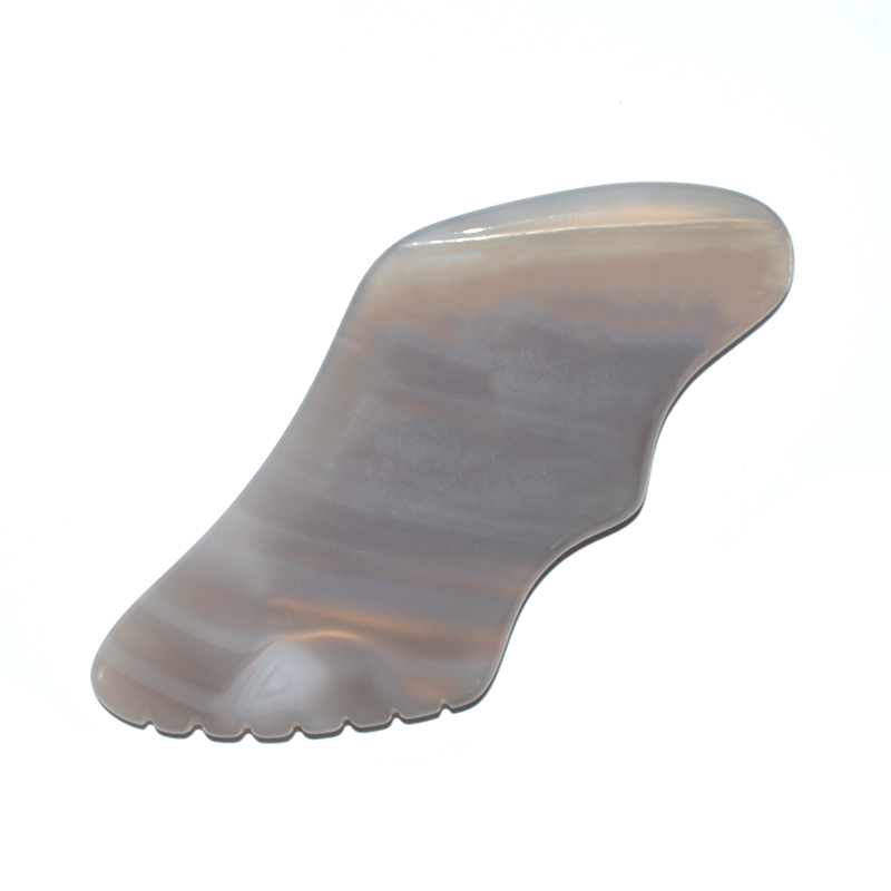 Custom Grey Agate Gua Sha Tool Face Sculptor Agate Stone Guasha For SPA Acupuncture Therapy Face Lifting