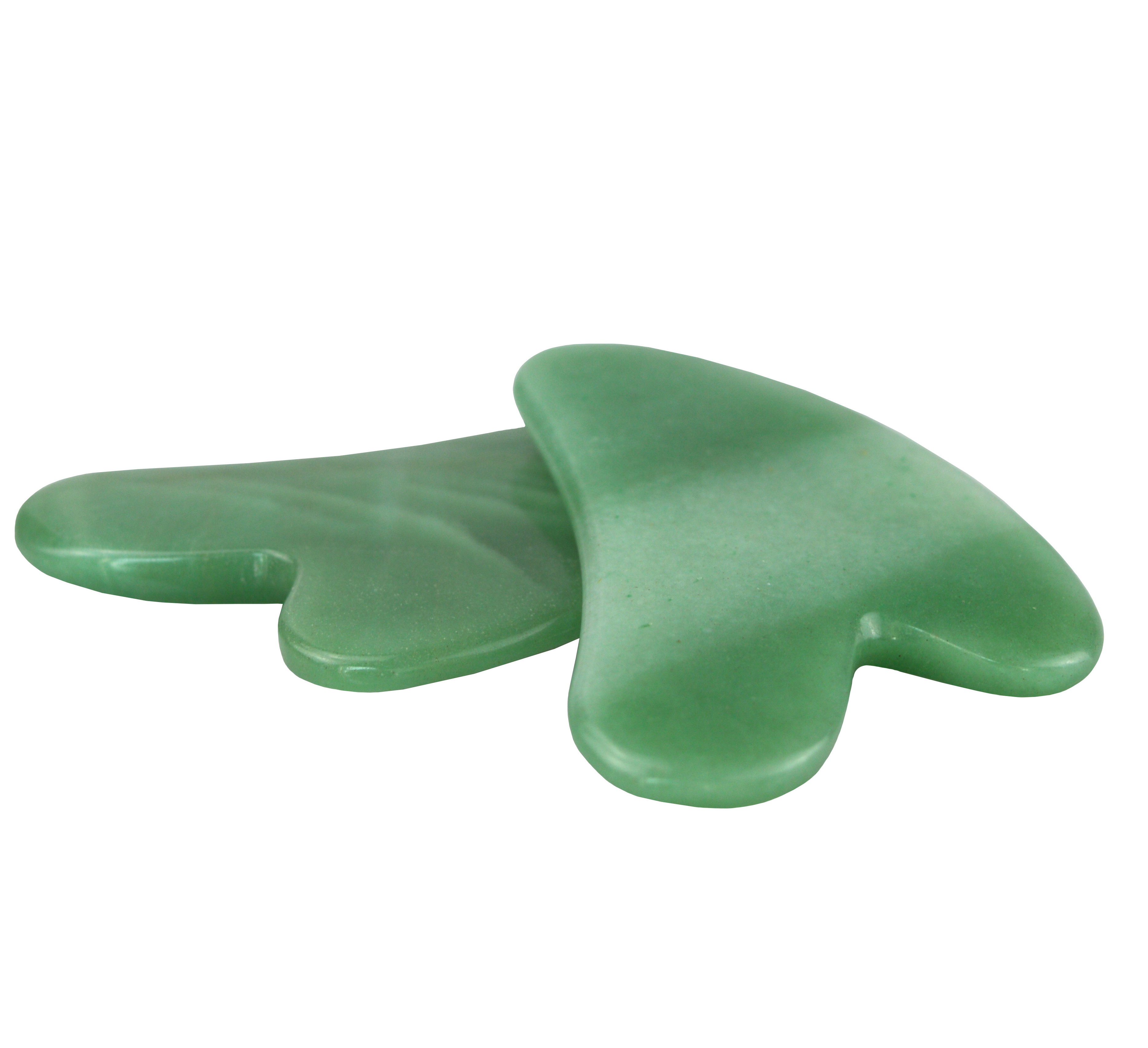 Jade Heart Shape Gua Sha Acupuncture Massager Green Aventurine Jade Guasha Boards Facial Massager