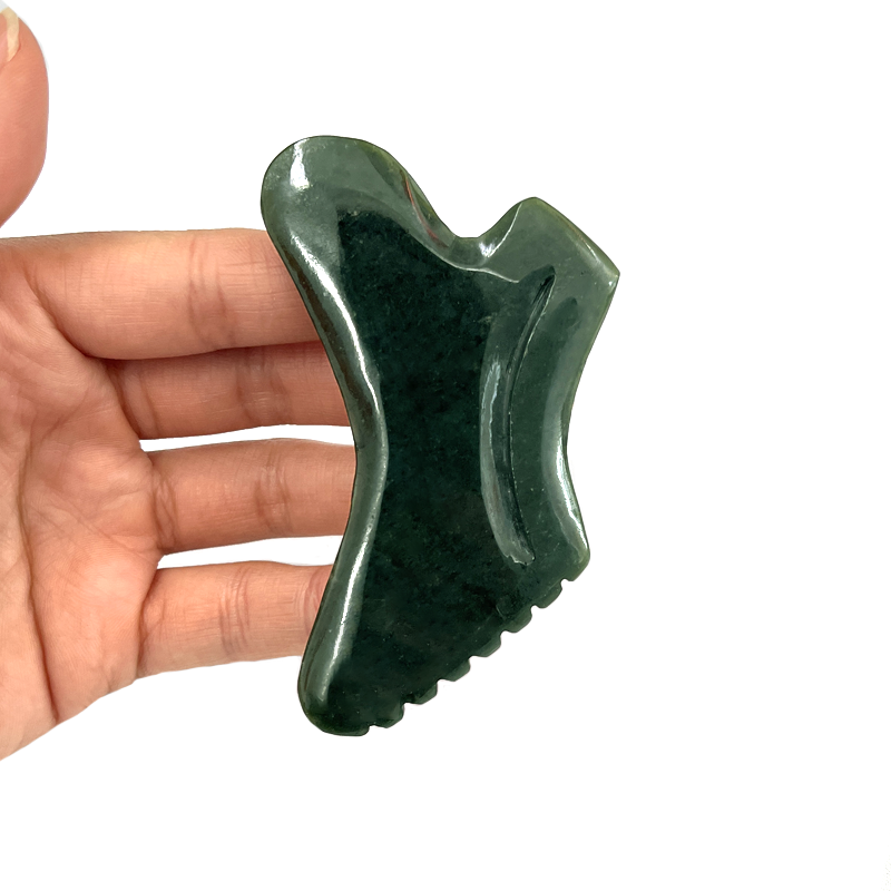 Handmade Natural Nephrite Jade Gua Sha Massage Tools Nephrite Guasha Stone for SPA Therapy Tools