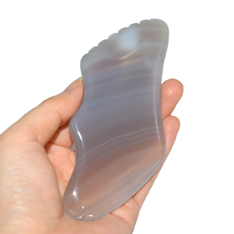 Custom Grey Agate Gua Sha Tool Face Sculptor Agate Stone Guasha For SPA Acupuncture Therapy Face Lifting