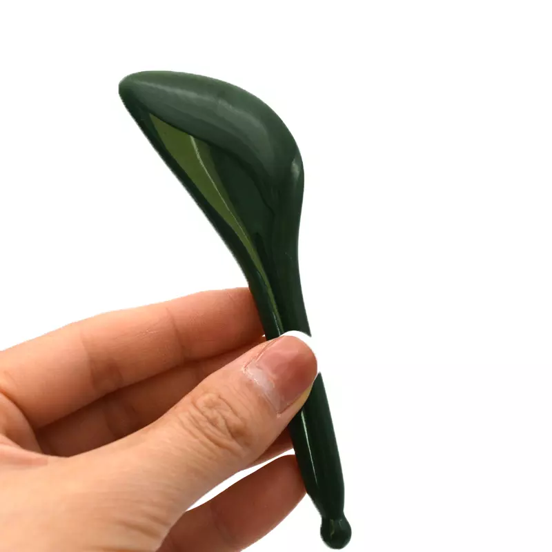 Custom Nephrite Jade Gua Sha Spoon for Face Acupressure Therapy Nephrite Guasha Spoon for Face Sculpting