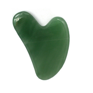 Natural Green Aventurine Guasha Tools Heart Shaped For Facial Skin Anti Aging Jade Gua Sha Tool