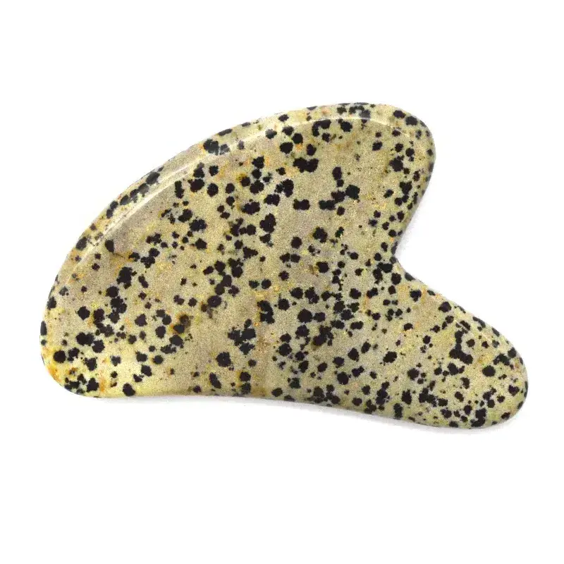 Best Sale Dalmatian Jasper Heart Shape Gua Sha Board Custom Stone Face Massage Tool For Healing Gift