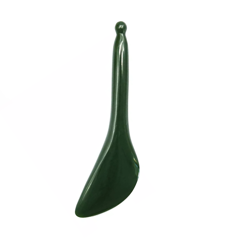 Custom Nephrite Jade Gua Sha Spoon for Face Acupressure Therapy Nephrite Guasha Spoon for Face Sculpting