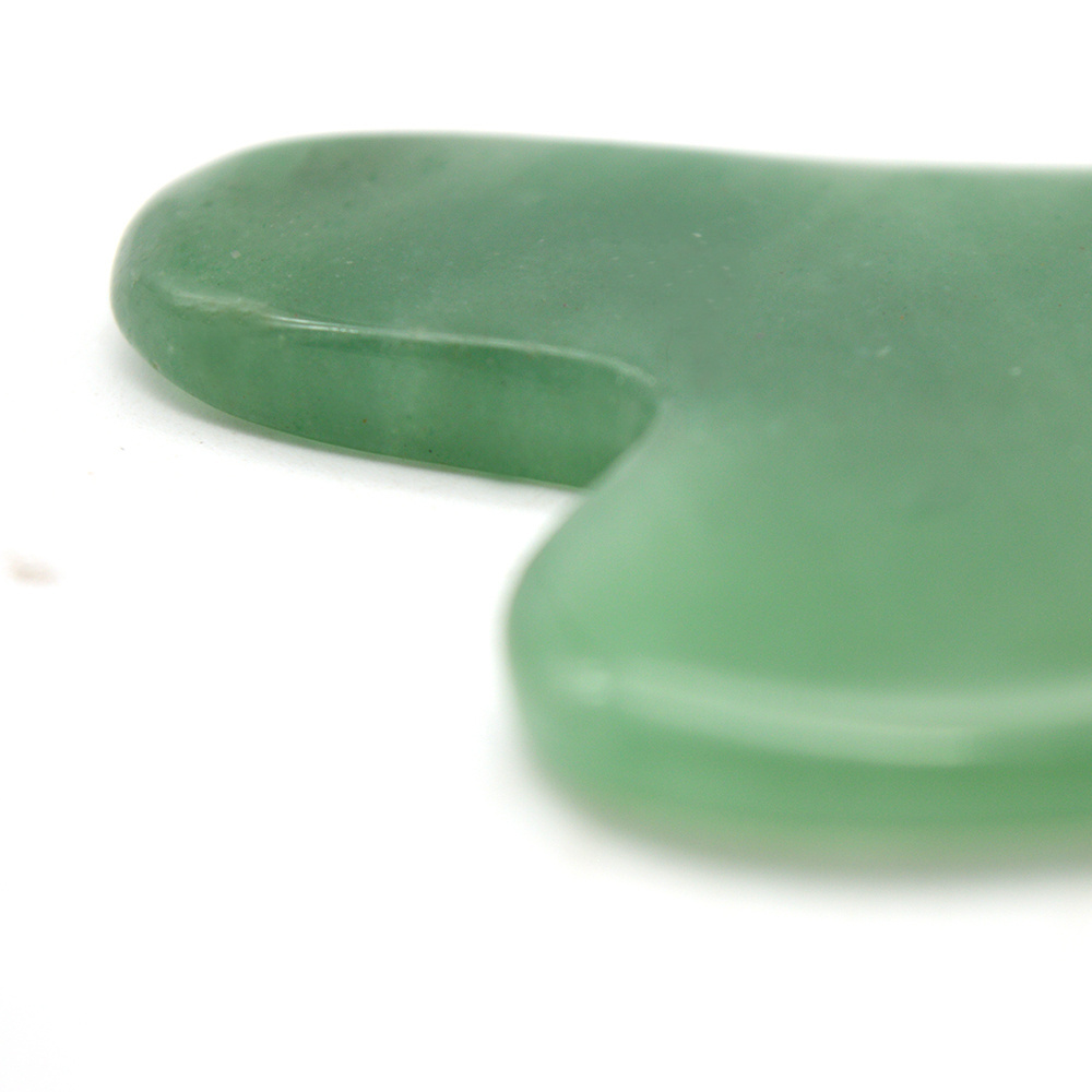 Natural Green Aventurine Guasha Tools Heart Shaped For Facial Skin Anti Aging Jade Gua Sha Tool