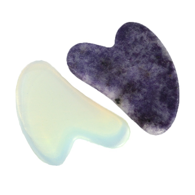 2024 New Custom Logo Gua Sha Scraping Board Heart Guasha Stone Rose Quartz Gua Sha Facial Tool Natural Jade Stone