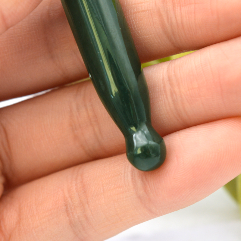 Custom Nephrite Jade Gua Sha Spoon for Face Acupressure Therapy Nephrite Guasha Spoon for Face Sculpting