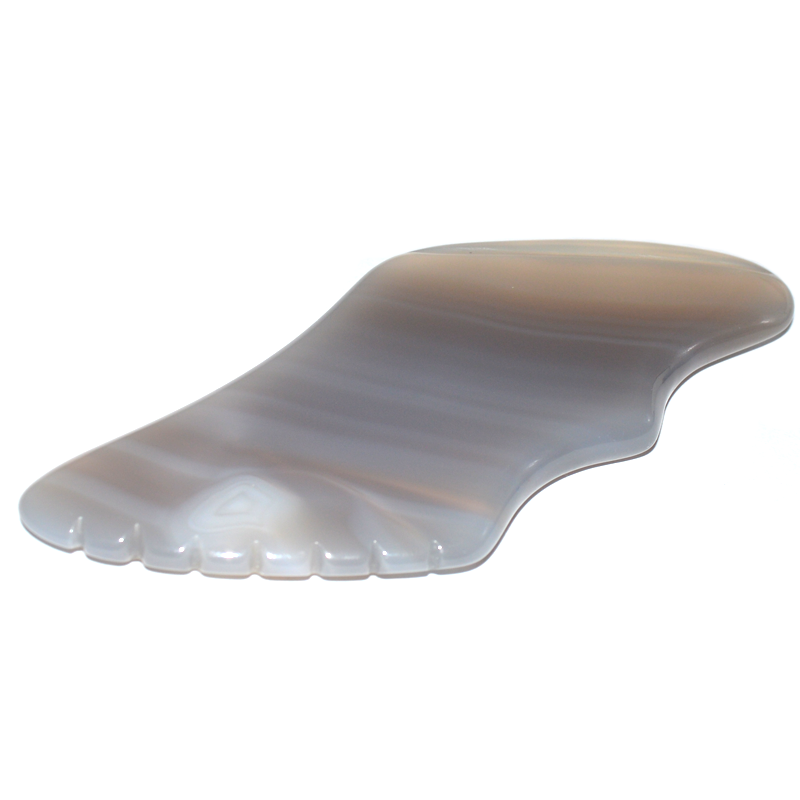 Custom Grey Agate Gua Sha Tool Face Sculptor Agate Stone Guasha For SPA Acupuncture Therapy Face Lifting