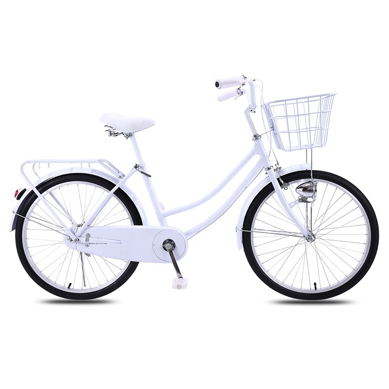 ladies bike with basket cheap old style city bike wholesale fashional 20 24 inches women city bicycle OEM ODM Utility Bicycle