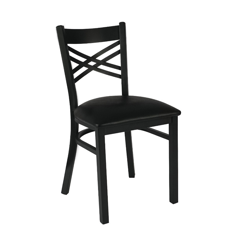 Factory hot sale restaurant booth parson dining metal chair with cushion