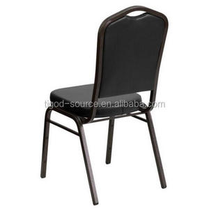 cheap Black Vinyl Crown Back Banquet dining Stacking Chair