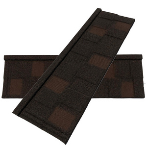 Brown stone coated metal sheets for roof cheap price Shingle mixed color roof tiles 0.4mm thickness