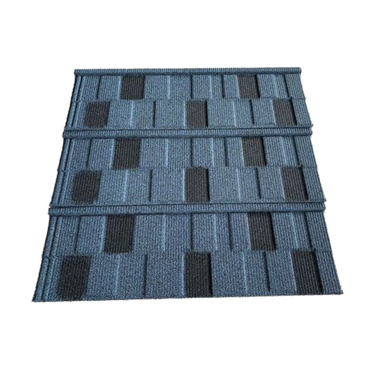 Brown stone coated metal sheets for roof cheap price Shingle mixed color roof tiles 0.4mm thickness