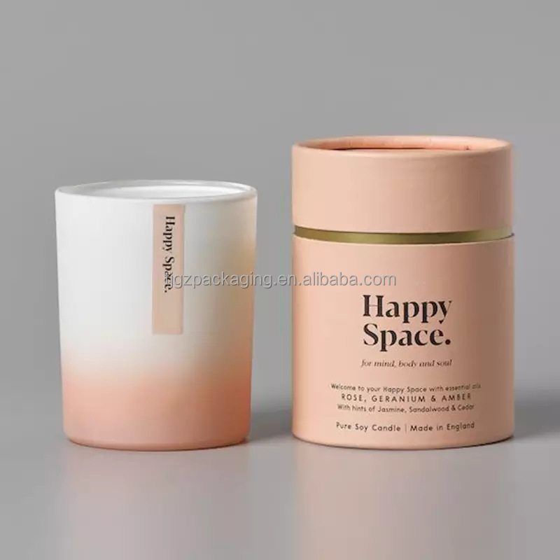 Custom Luxury Paper Packaging Cylinder Box Cardboard Round Shaped Candle Cans