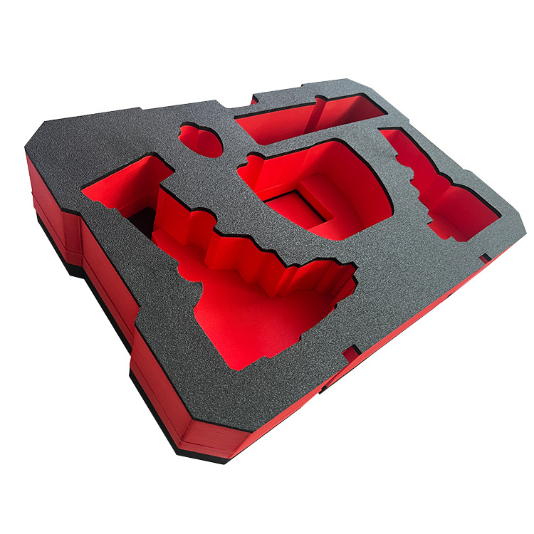 Wholesale factory  Inserts Mechanics Set Red and Black Durable Foam Trays Holds XPE EPE EVA IXPE polyethylene foam insert