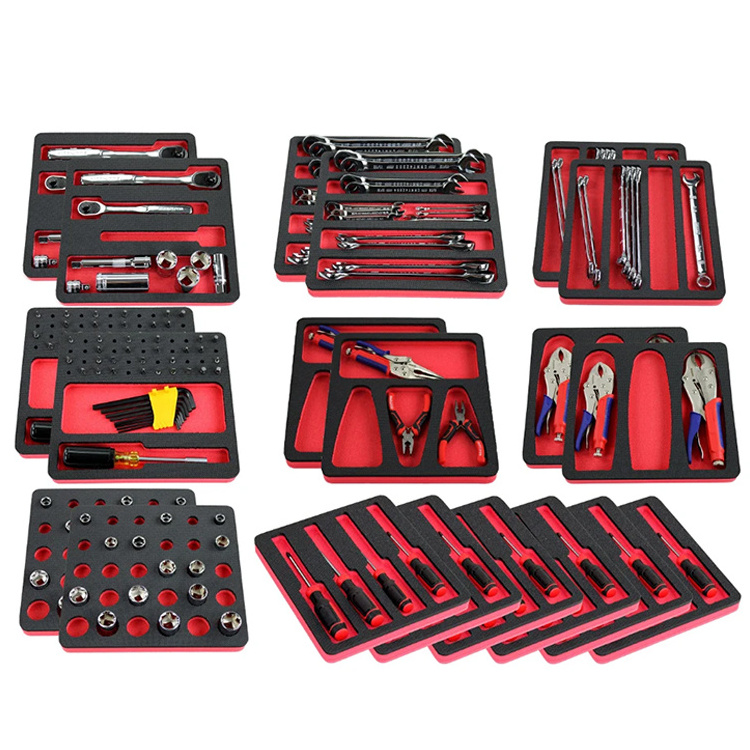 Wholesale factory  Inserts Mechanics Set Red and Black Durable Foam Trays Holds XPE EPE EVA IXPE polyethylene foam insert