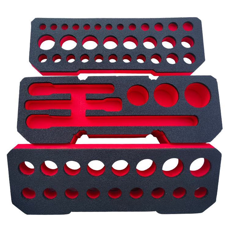 factory Custom Design shockproof protective high density box inserts eva material die cut foam lining for tool case foam