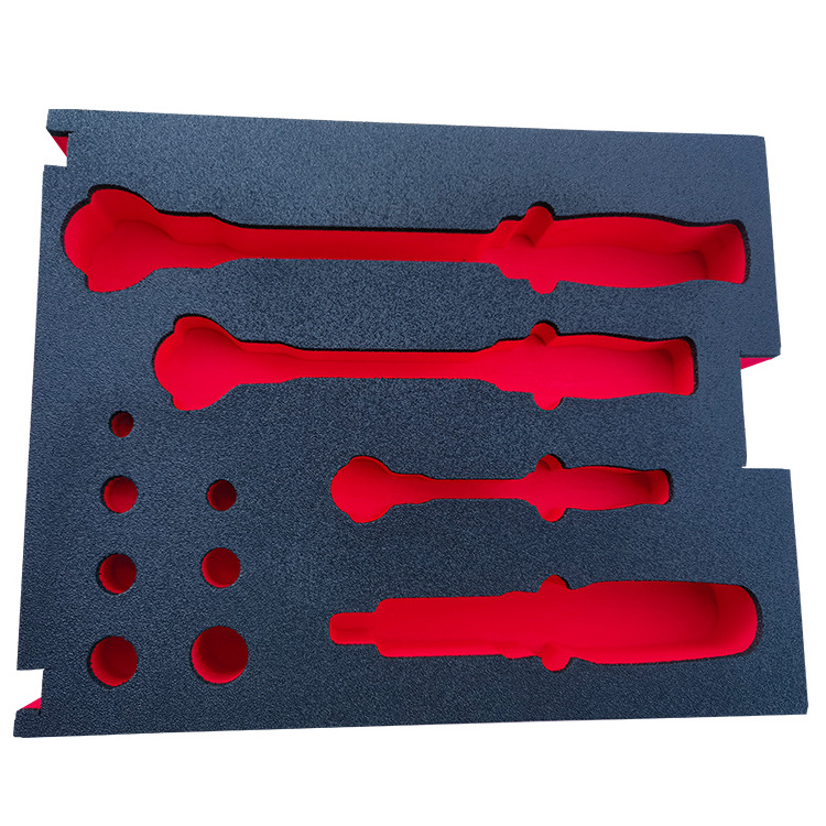 factory Custom Design shockproof protective high density box inserts eva material die cut foam lining for tool case foam